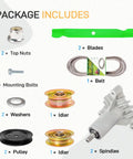 42 Inch Deck Rebuild Kit Fits Craftsman LT1000 LT2000 DYT4000 DLT3000 Husqvarna Poulan Pro Riding Mowers package contents