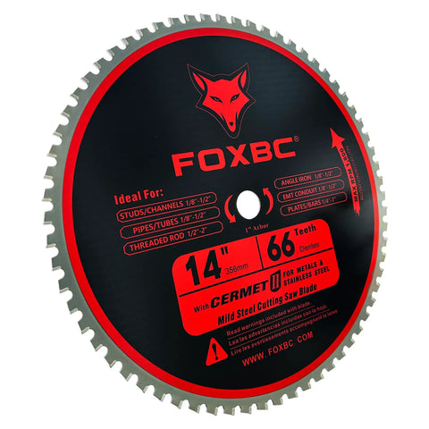 Beefy 14 Inch Metal Chop Saw Blade With 66 Tooth TCG Carbide For Fast Smooth Cuts 0.095 Kerf And 1 Inch Arbor 1800 RPM Fits 14 Inch Chop Saws And More Delivers Up To Five Times Longer Life For Studs Tubing Plates.