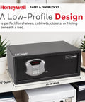 Go-To Hotel Style Safe With Digital Lock 1.14 Cu Ft Low Profile Steel Safe Fits 17 Inch Laptop LED Display Panel