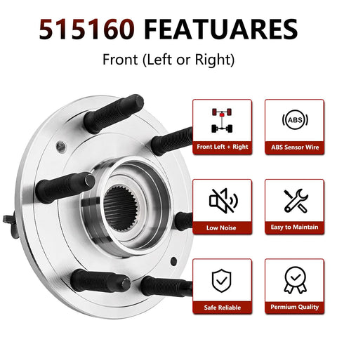 4WD Front Wheel Hub Assembly Fits 2015-2020 Chevy Suburban Tahoe and 2014-2018 Chevrolet Silverado 1500 GMC Sierra 1500 Yukon