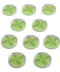 Circular for spirit Level 32mm High Translucent for acrylic Body, set of 10 levels showing accurate measurement lines.