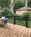 Top Shelf 36 Inch Aluminum Pool Fence Gate Kit With Rugged Hinges And Solid Hardware Slick Matte Black Finish Easy As Pie Install for deck area.