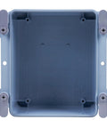 Heavy Duty Pvc Junction Box Six By Six By Four Inches With 172 Cubic Inch Capacity Matte Gray Housing showing inside view with mounting options.