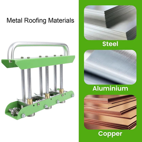 Rock Solid Three Station Roller Bender For No Sweat Metal Forming And Easy Standing Seam Roofing Work From Five Eighths To Four Inches In Twenty Nine To Twenty Two Gauge Steel Or Aluminum Sheets