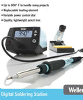 70W Digital Soldering Station With Rock Solid Temperature Stability And Temperature Lock, Heat Resistant Silicone Cable
