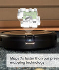 Self-Emptying Robot Vacuum With Ultra Strong Suction And Obstacle Detection, 60 Day Auto-Empty, Pet Friendly Cleaning, Smart Mapping, Alexa Compatible, Dirt Detective Intelligence Keeps Floors Spotless And No Fuss on carpet demonstrating smart mapping technology