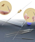 Cleaning needles for 30 Pack 0.4mm Brass Nozzles for Ender 3 V2 and Creality CR10 Series, close-up view with clear storage case