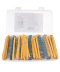 Open box view of 2600-Piece One Quarter Watt Metal Film Resistor Kit With 130 Values From One Ohm To Three Megaohm, One Percent Tolerance.