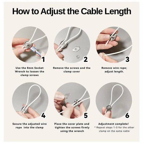 Adjusting cable length steps for Heavy Duty Furniture Anchors Tough As Nails For Baby Proofing Earthquake Safety.