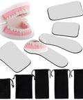 Five Piece Pro Grade Dental Mirror Kit With Five Unique Shapes For Intraoral Photography And Oral Inspection And Health Checks Double Sided Plated Glass Mirrors Includes Black Drawstring Bags Ideal For Clinic Dentist Office Or Home Use, five mirrors and bags