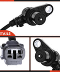 Front Pair Abs Wheel Speed Sensors Compatible With Toyota Camry Lexus Es300 Es330 Solara 2002 2008 close-up view of sensor and connector.
