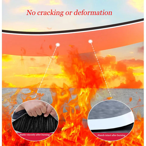 Pro Level Heavy Duty Waterproof Asphalt Roof Shingles Repair Tape With Thick Aluminum Foil Backing, showcasing its resistance to heat.