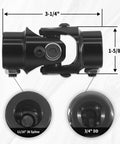 Eleven Sixteenths To Thirty Six Spline Three Quarter Inch Heavy Duty Black Steering Universal Joint Shaft, 83mm Length