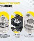 Water Pump Thermostat Kit Easy Fit For 2013-2020 Buick Encore, 2011-2016 Chevrolet Cruze, showing hub pulley, impeller, seal