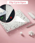 500 Piece Mini Nail Sponges Kit with Pickup Tool and Storage Box for Ombre Gradient Nail Art Gel Polish Blending Sponge Cubes