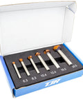 TJR countersink set, 6 pieces, 90-degree, HSS coated, in foam insert inside blue box