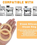 Hand holding 54mm Silicone Steam Ring Replacement Gasket Kit No BPA 5 Pack For 54mm Grouphead Espresso Machines