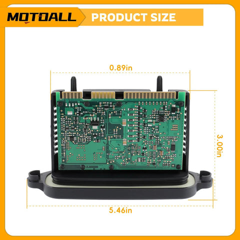 Heavy Duty Adaptive Headlight Control Module For Bmw 5 Series F10 F07 F11 Tms Unit Xenon Lighting Replacement 63117316217 shows top view with size dimensions.