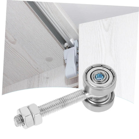 Top Shelf Double Bearing Sliding Door Roller Upgrade With Built Tough Steel For No Hassle Smooth Glide Window And Door Slide Hardware Supporting Up To 50kg Loads, showing a double bearing roller with a threaded bolt.