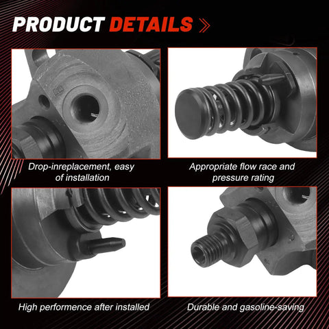 Real Heavy Duty Fuel Injection Unit Pump 4 Pack Replaces 0414287011 4179573 For Deutz Engine 1011 showing installation features and pressure rating.