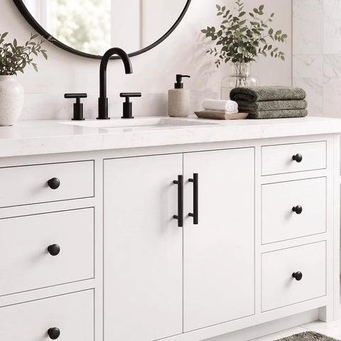 Matte Black Cabinet Pulls And Drawer Knobs Set For Cabinets And Drawers, Includes Ten Long Pulls And Ten Round Knobs, A Sleek No Brainer Upgrade For Your Kitchen Or Bath.