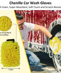 10 Piece Car Wash Detailing Kit With Collapsible Bucket Wash Mitt Sponge Towels Wheel Brush Window Squeegee Chenille Microfiber Mitt