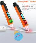Non Contact Voltage Tester Detector Pen With NCV Inductive Probe And LED Flashlight Buzzer Dual Range 12V To 1000V And 48V To 1000V Live Wire Tester Orange 2 Pack in use