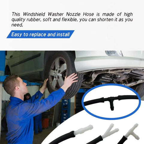 Mechanic with car lift installing Ultimate Windshield Washer Hose Kit Four Meter Length With Twelve Connectors For Most Cars