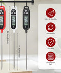 Six Pack Instant Read Meat Thermometers With Long Probes Waterproof Digital Thermometer For BBQ Grilling And Home Cooking 9.65 Inch