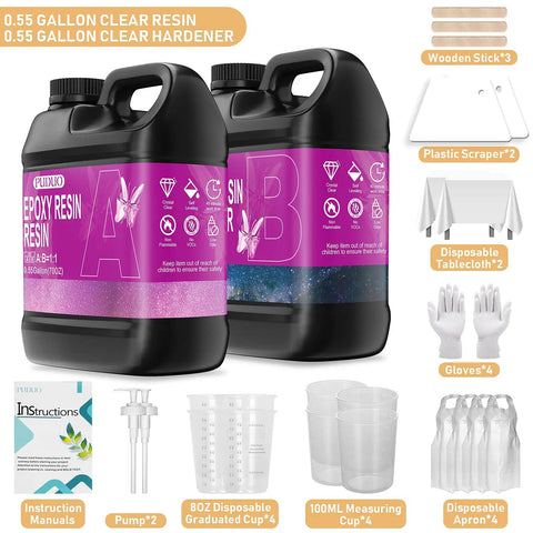 Top Shelf Crystal Clear Epoxy Resin Kit 1.1 Gallon Slick High Gloss Bubble Free Coating For Wood Tables And Creative Projects With Legit Super Durable Finish