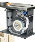 Cymyyds Semi Automatic Right Angle Corner Labeling Machine With Precise PLC Touch Control Achieves High Accuracy Plus Or Minus Point Five Millimeters Boosts Production Efficiency For Diverse Packaging Needs In Your Business Operation Efficiently And, showcasing labeling action with rolls.