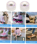 2 Pack LED Quad Roller Skate Wheels Light Up Replacement For Indoor Outdoor Skating Smooth Glide Transparent Wheels