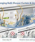 Dark Gold Double Shower Curtain Hooks With Cylindrical Design 12 Pack Metal Rust Proof Rings For Smooth Glide And Balanced Hanging