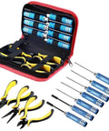 10 In 1 RC Tools Kit Box Set With Screwdrivers Pliers Hex Wrenches And Box Spanners For Helicopters And Multirotors Pro Grade Steel Durable Repair Kit For RC Hobbyists displayed with tools