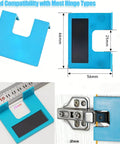 Magnetic Door Hinge Jig No Drill Installation And Precise Alignment Adjustable Guide for hinge cutting and latch locks in blue.