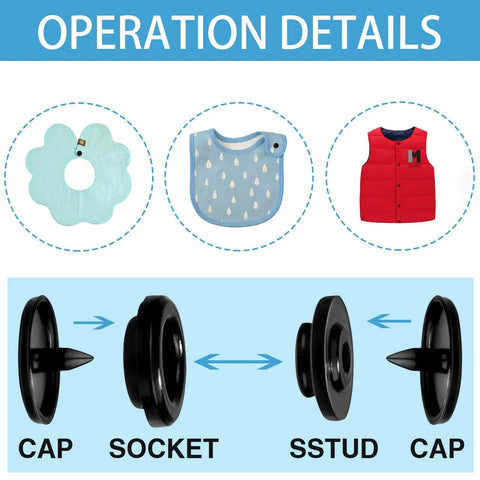 Live Snaps Buttons For Fabric 120 Sets Black T5 Resin Snap Fasteners 1/2 Inch For Clothing Diapers And Craft Projects Eco Friendly Durable Resin Snaps With Sturdy Storage Box operation details.