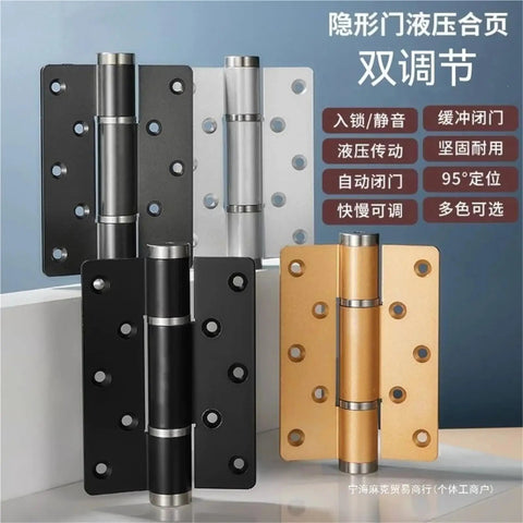 Concealed Aluminum Alloy Door Hinge With Automatic Spring Loaded Soft Close For American Style Cabinets Beige Finish