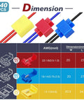 140 Piece DIY Ready Quick Splice Wire Connector Set For 22 To 18 AWG 16 To 14 AWG And 12 To 10 AWG in red blue yellow.
