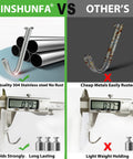 Comparison of Heavy Duty No Drill Adhesive Wall Hooks 13Lb Load, showing stainless steel vs rusted metal hooks