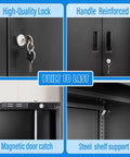 Heavy Duty Metal Storage Cabinet With Doors And Shelves, 36 Inch Tall Locking Cabinet With Two Drawers detail view