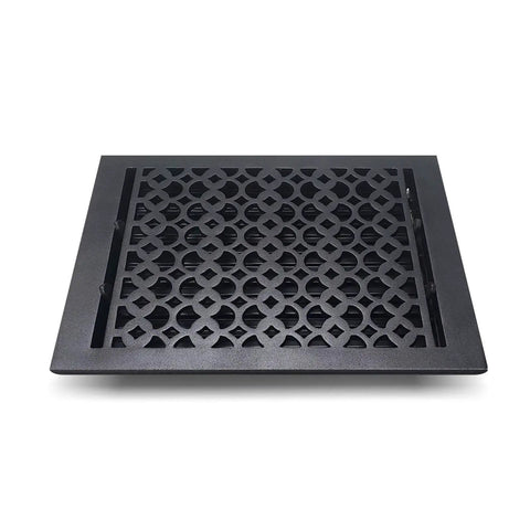 Durable Cast Aluminum Floor Register 9x12 For Duct Openings Indoor Use Handcrafted Aluminum Vent with Tudor Mushroom pattern