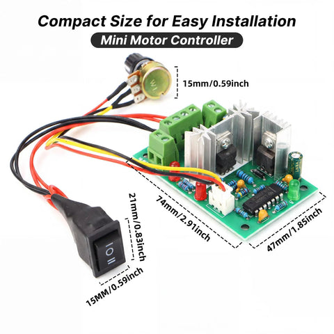 PWM DC Motor Speed Controller 10 To 30V 3A 120W With Reversible Forward Reverse Stop Switch Brushed DC Motor Regulator