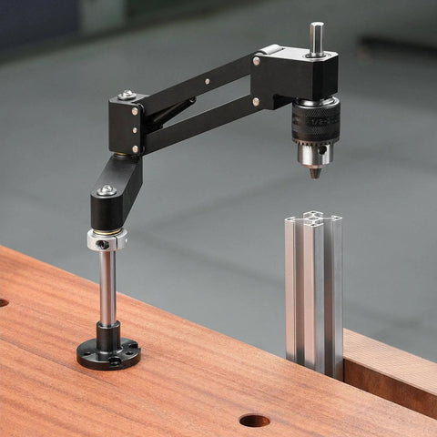 Side view of Aluminum CNC Tapping Cantilever Bracket and Support Arm For Vertical Or Horizontal Mount With 130mm Cantilever Stroke.
