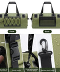 Heavy Duty 70L Roll Top Waterproof Duffel Bag for Kayaking, Rafting, Camping, and Motorcycle Rides with beefed up straps and handles