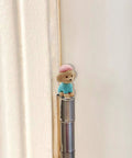 Whimsical Dog Themed Door Hinge Heads Set Of 6 Magnetic Toppers For Metal Surfaces installed on door hinge.