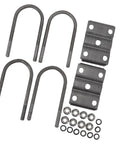 Trailer U Bolt Kit For 5200 To 7000 Lbs Leaf Spring Trailers, 3 Inch Round Axle U Bolts, 7 Inch Long, One Half Inch Diameter, With Tie Plates, Fits One And Three Quarter Inch Or Two Inch Leaf Springs, Heavy Duty Rolled Steel. kit with 4 U-bolts, tie plates, nuts and washers