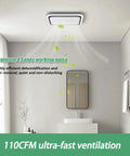 Motor Replacement For 110 CFM Bathroom Exhaust Fans In Eight By Eight And One Quarter Inch Housing, ceiling installation view