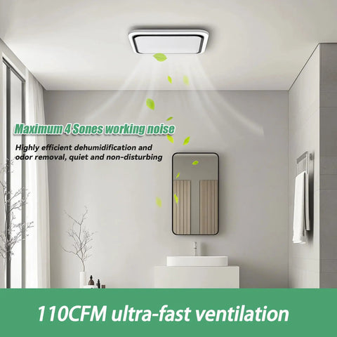 Motor Replacement For 110 CFM Bathroom Exhaust Fans In Eight By Eight And One Quarter Inch Housing, ceiling installation view