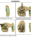 Installation guide for Rock Solid Heavy Duty Table Locks And Under Mount Connectors, showing parts and assembly steps.