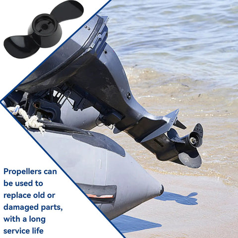 Two Blade Thickened Plastic Outboard Propeller Upgrade For 12V And 24V Motors, 8mm Inner Hole, 5.7in Overall Length, 0.1in Pin Diameter, Marine Grade Lightweight Propeller For Reliable Boat Power